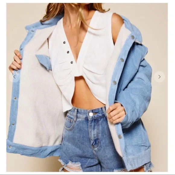 #10 Warm and cozy Reversible Oversized Corduroy jacket - Picture 1 of 9